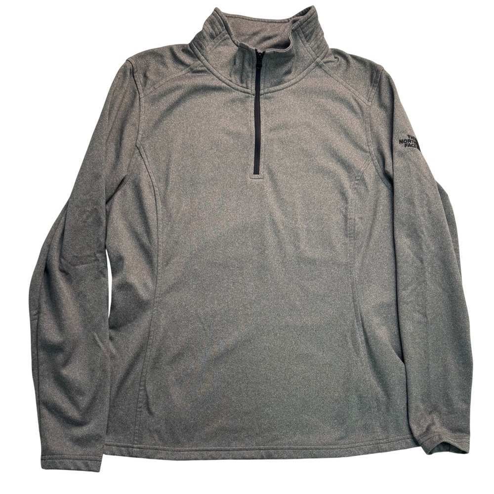 The North Face Womens Grey TKA Glacier Quarter Zip Fleece Pullover Large